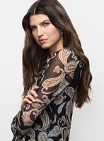 Ruffle Detail Paisley Print Top