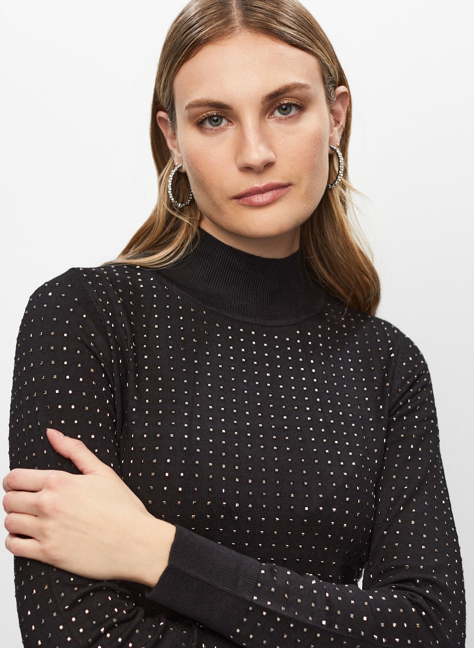 Joseph Ribkoff - Mock Neck Embellished Sweater