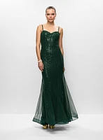 Corset Style Sequin Gown