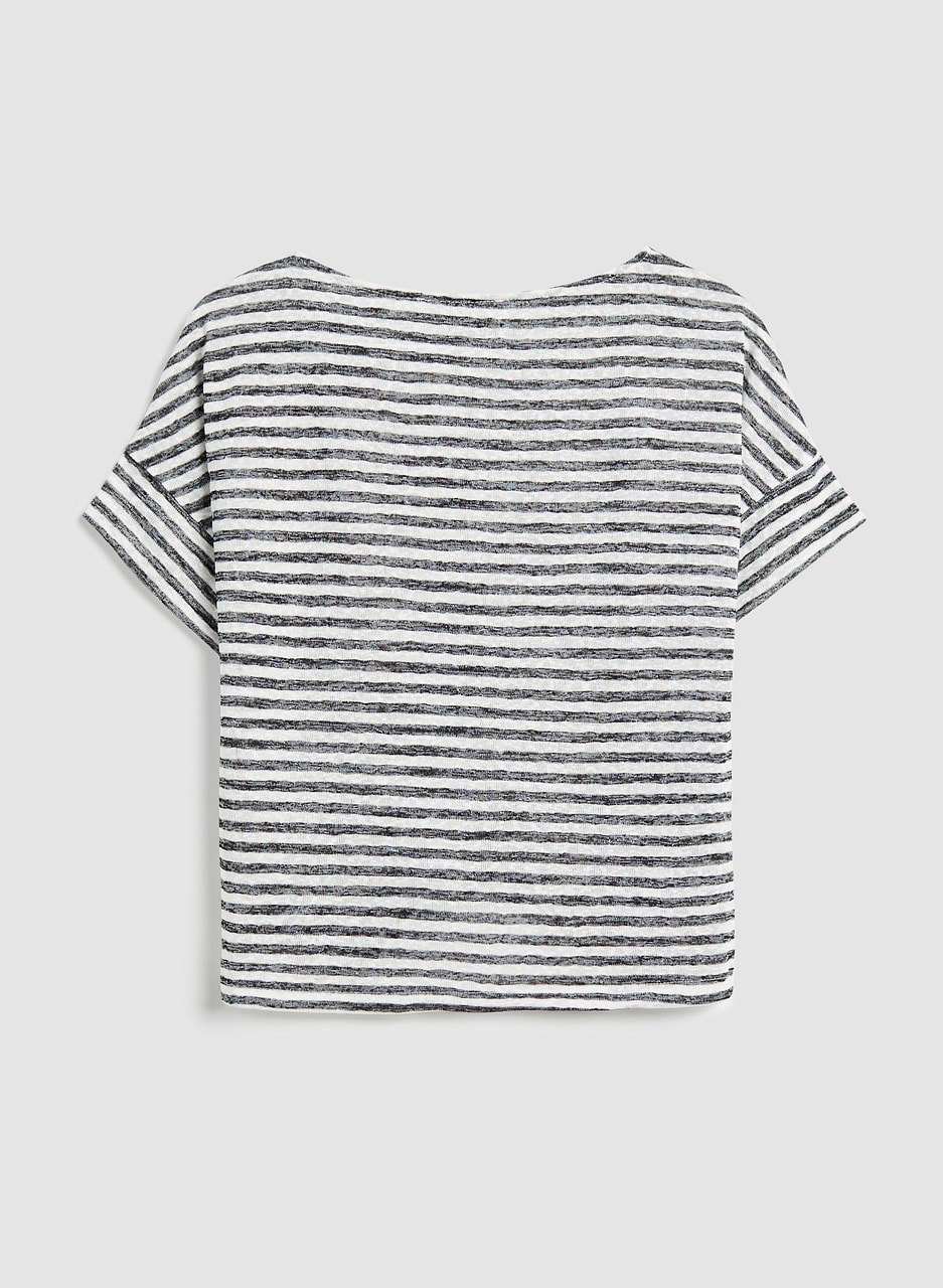 Stripe Print Short Sleeve Top