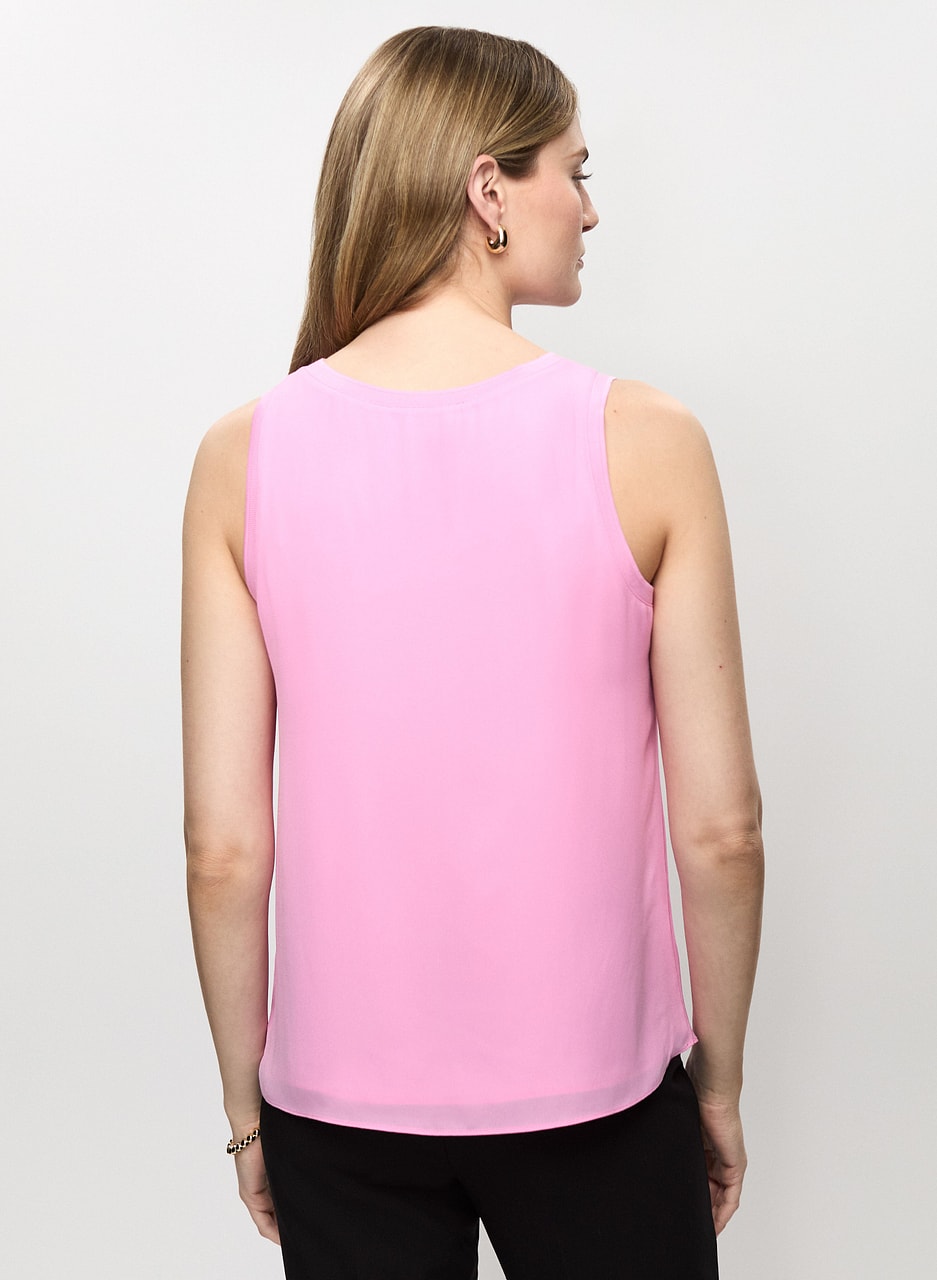 Sleeveless Crew Neck Blouse