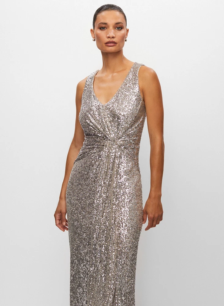 Joseph Ribkoff - Knot Detail Sequin Dress