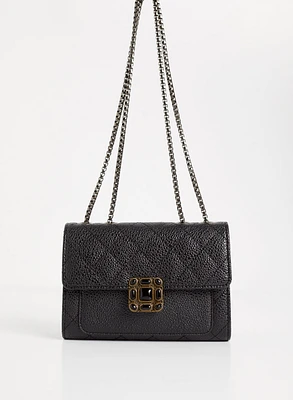 Stone Detail Quilted Clutch