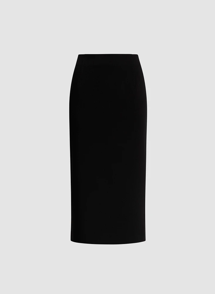 Back Slit Midi Skirt