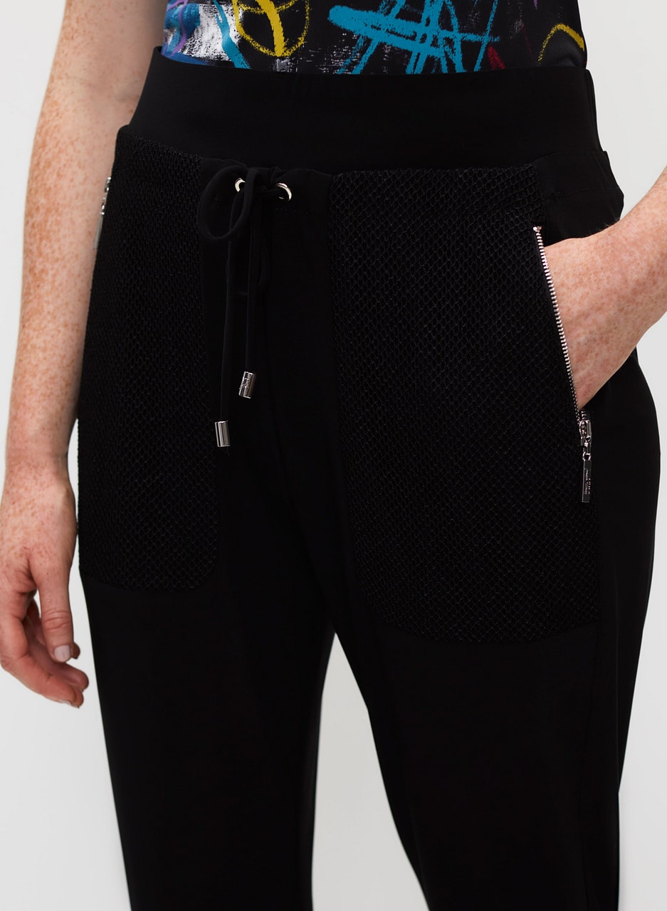 Mesh Detail Jersey Pants