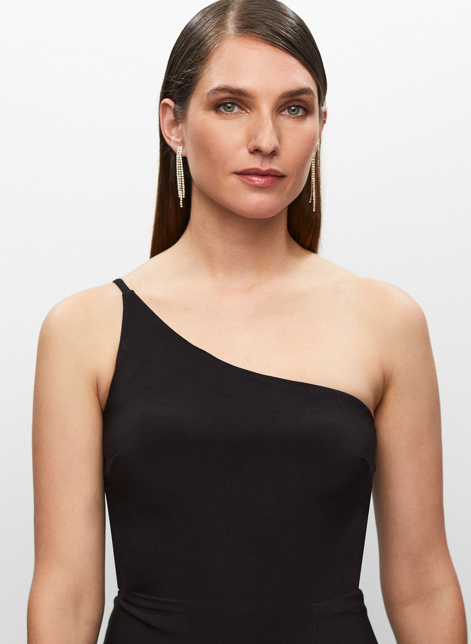 One-Shoulder Slit Dress