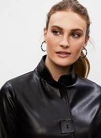 Joseph Ribkoff - Button Detail Vegan Leather Jacket