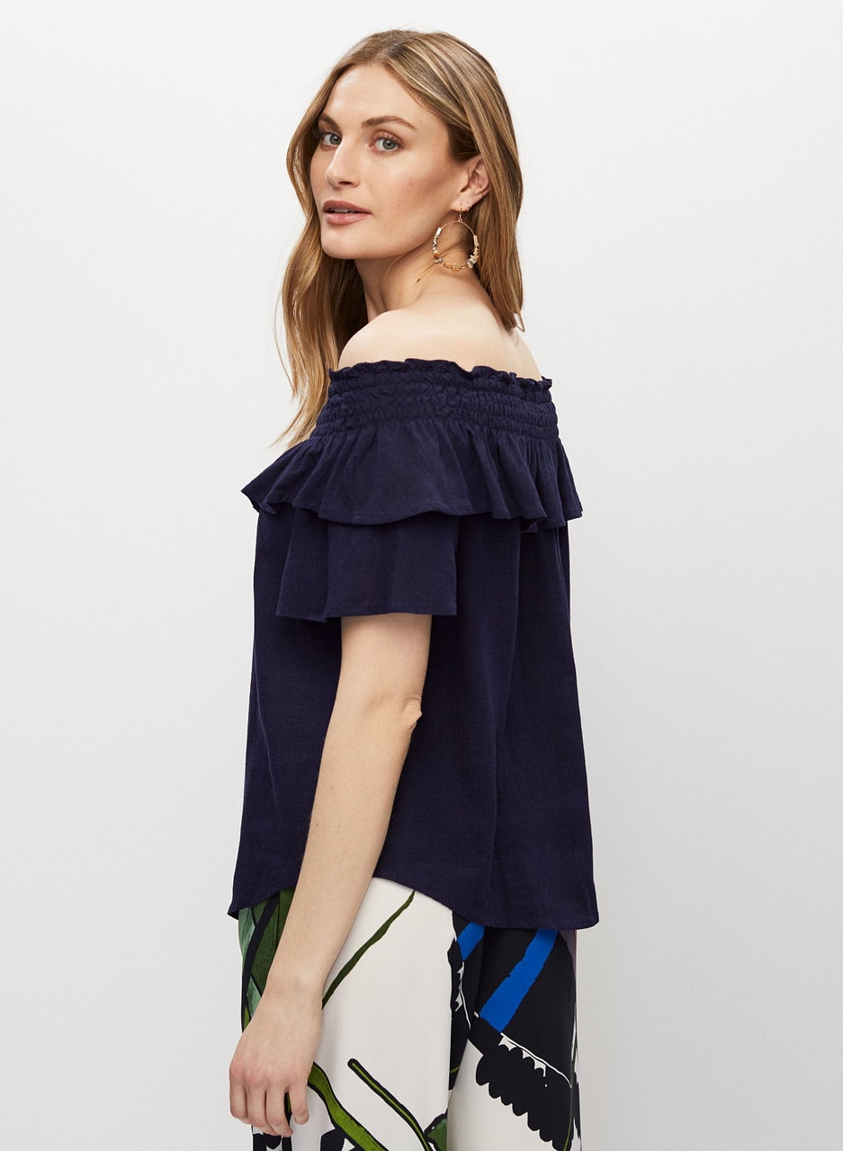 Off-the-Shoulder Ruffle Blouse