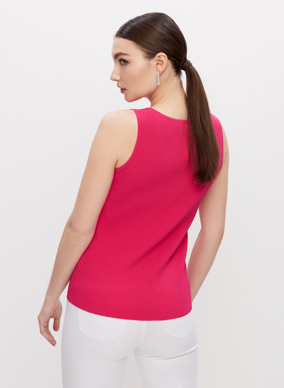 Sleeveless Pointelle Sweater