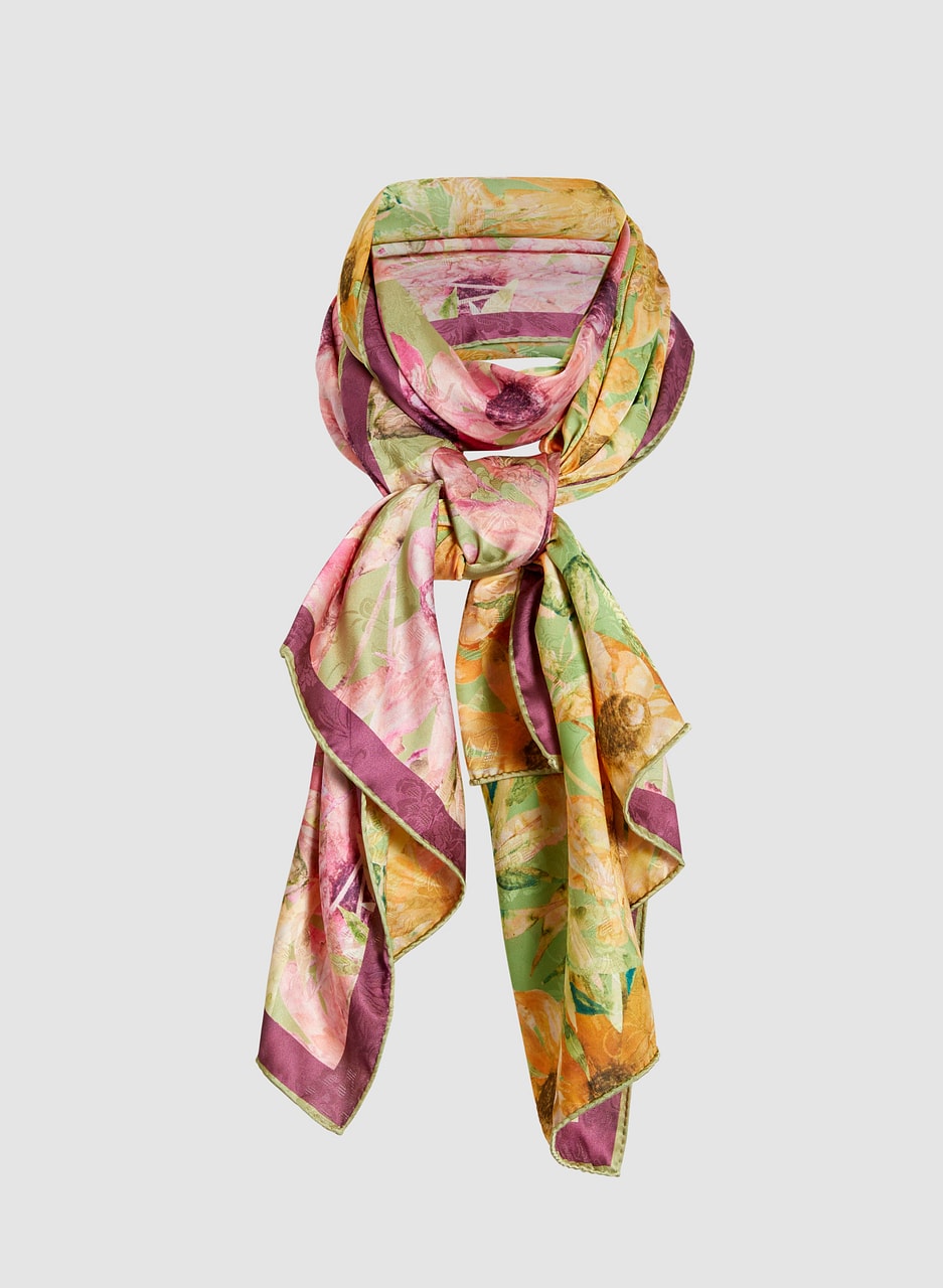 Floral Print Oblong Scarf