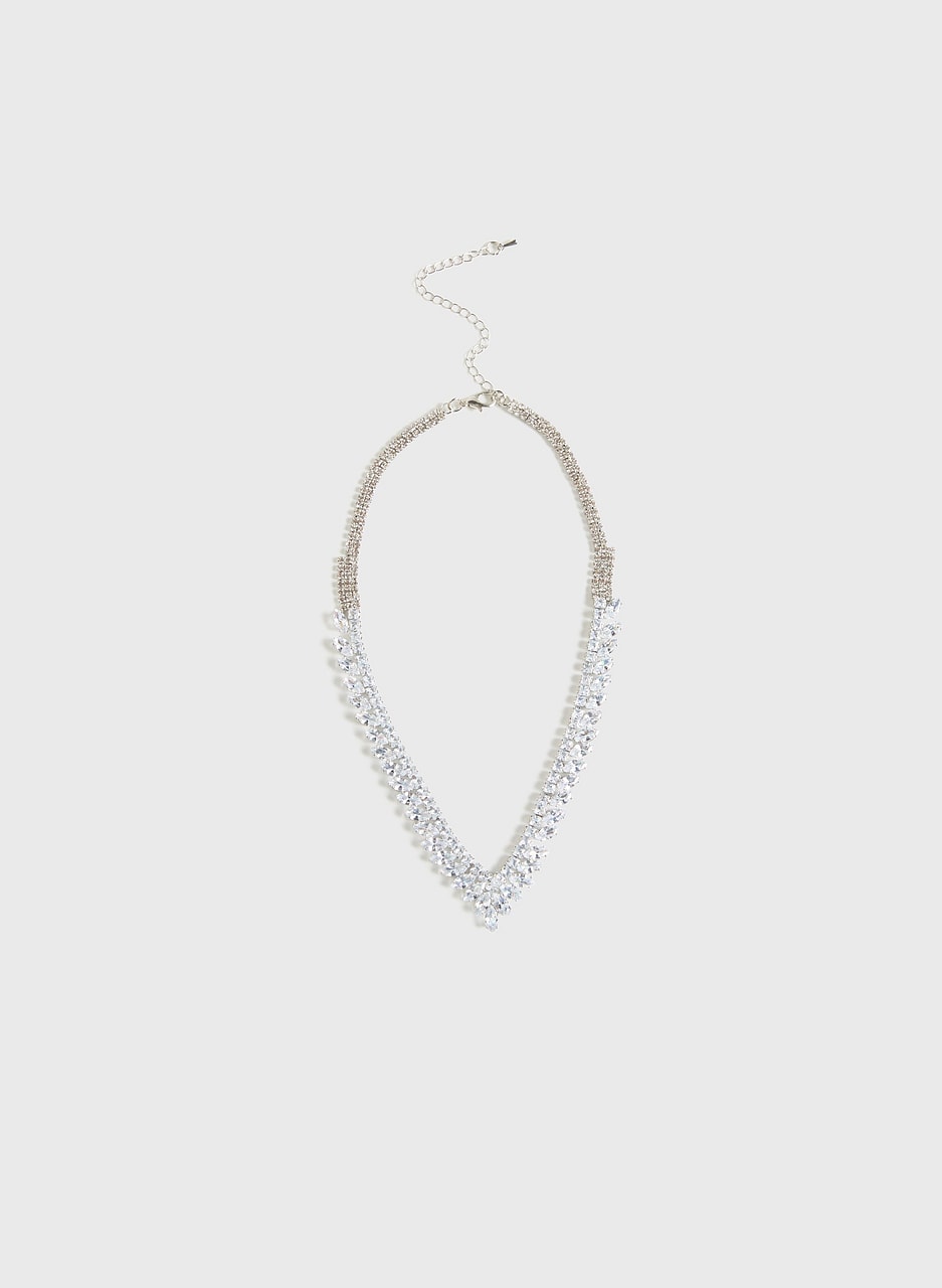 Crystal V-shaped necklace