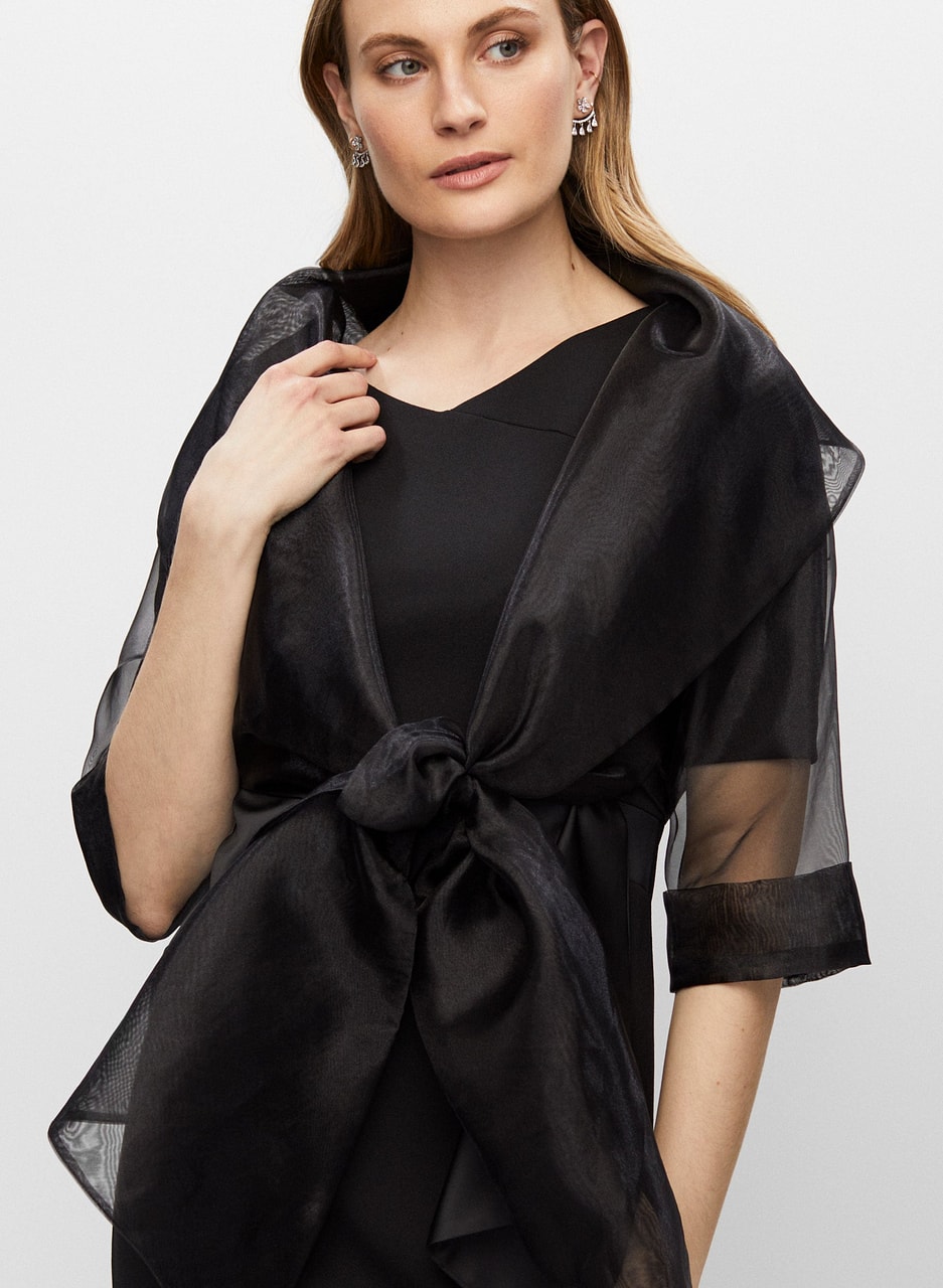 Oversized Tie Detail Bolero