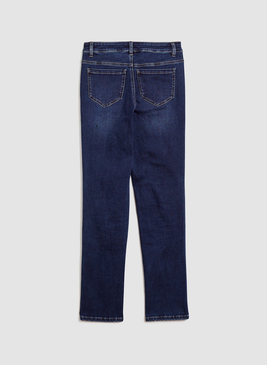 Slit Hem Straight Leg Jeans