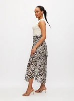 Leopard Print Tiered Skirt