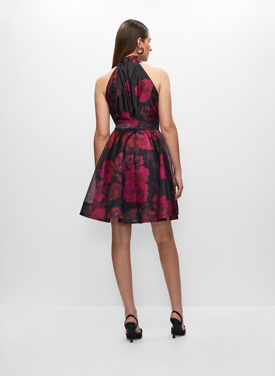 Floral High Neck Organza Dress