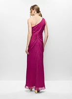 Adrianna Papell - Metallic One-Shoulder Gown