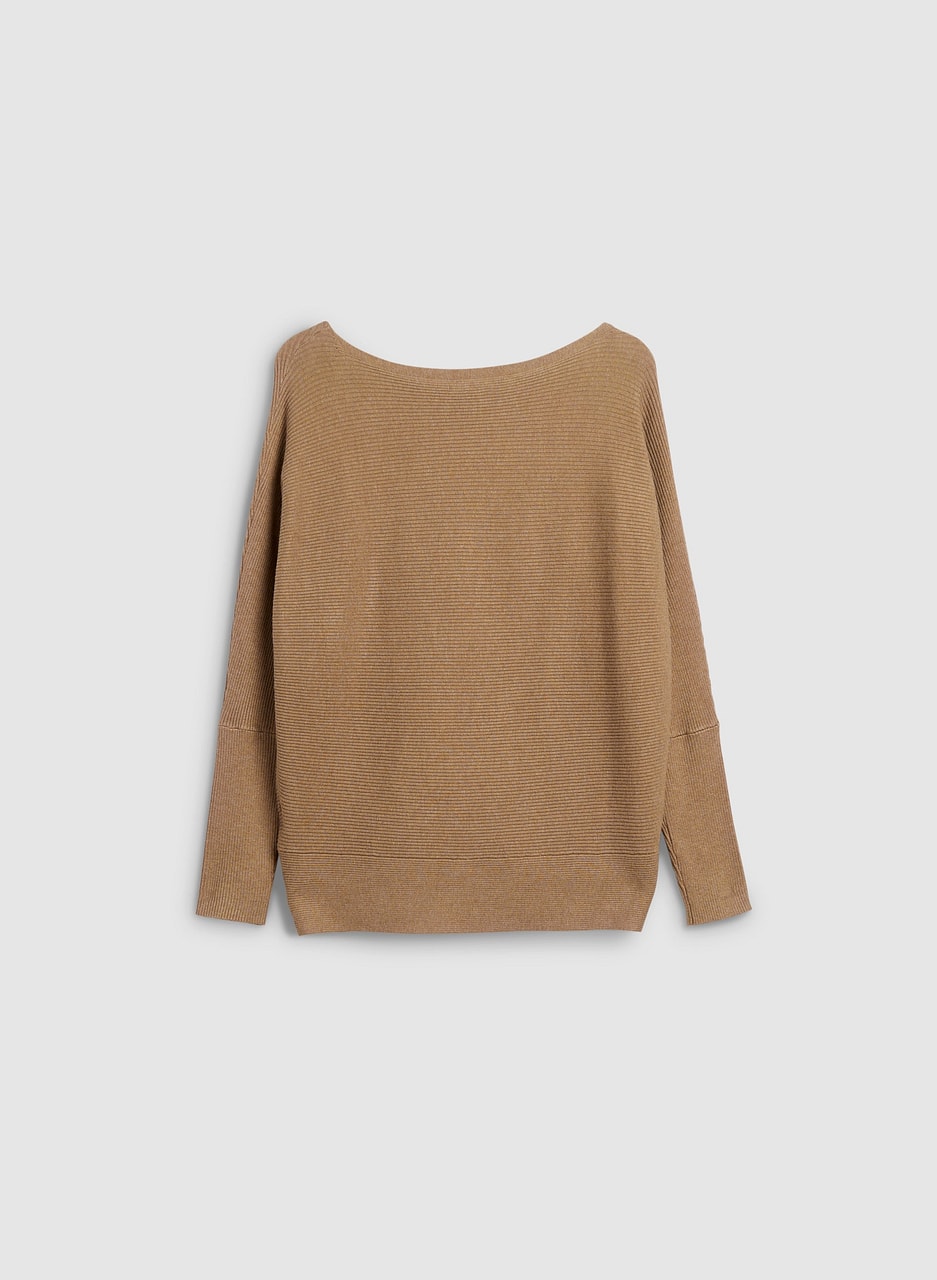 Dolman Sleeve Rib Knit Sweater