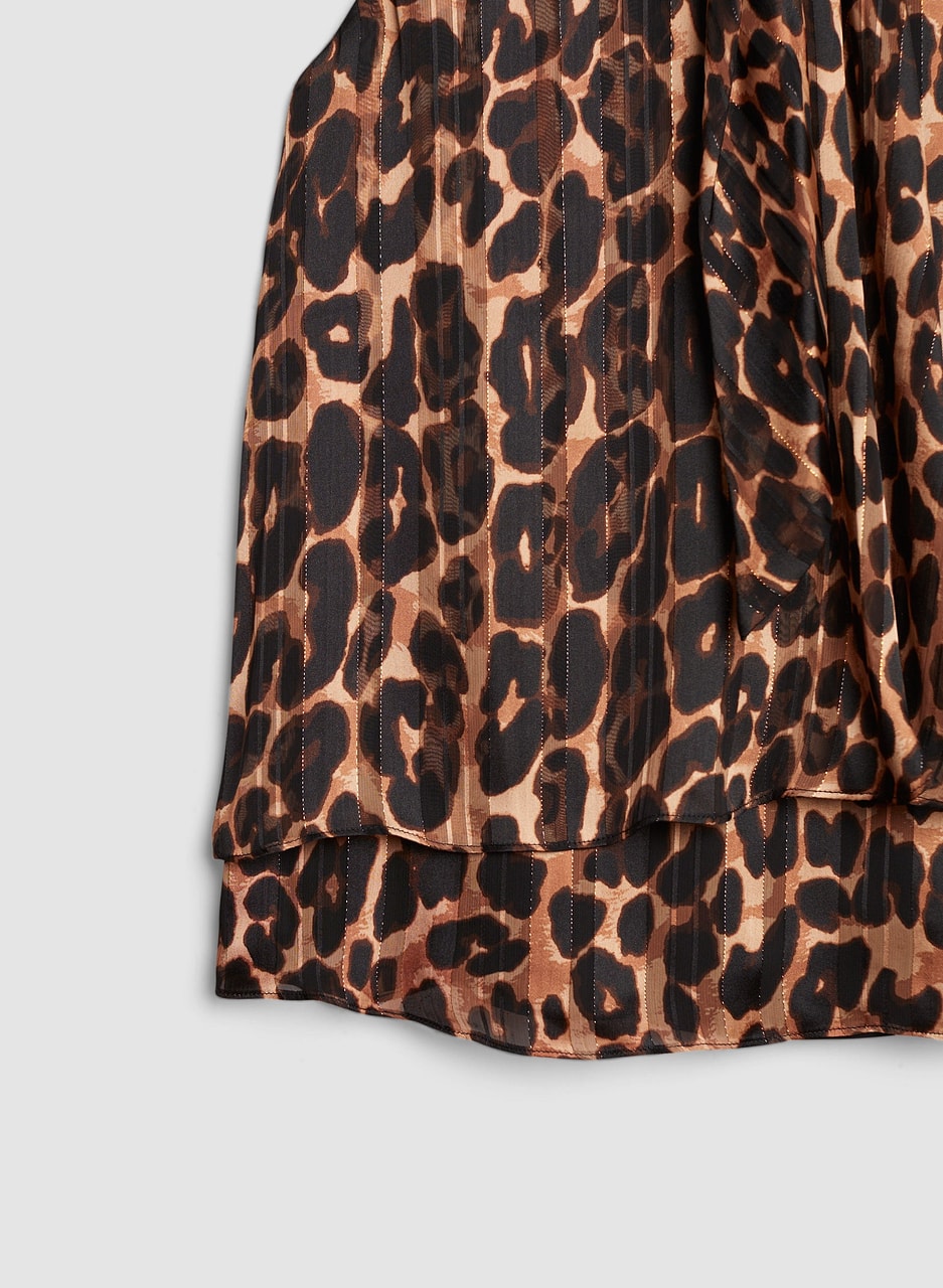 Sleeveless Leopard Print Blouse