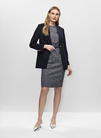 Medium-Length Button Jacket & Bouclé Dress