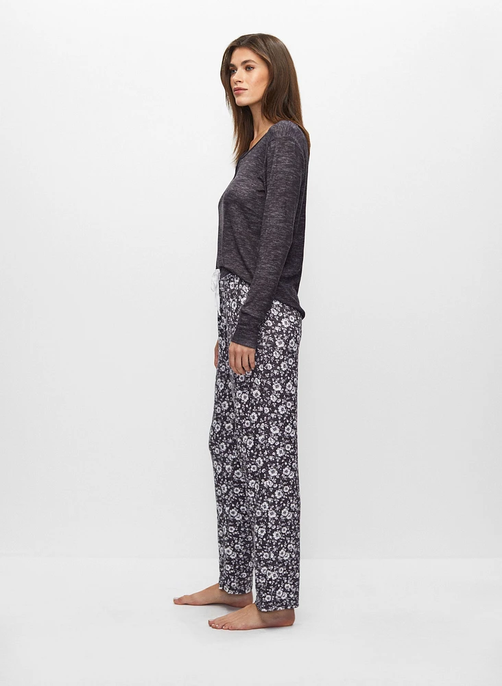 Floral Print Two-Piece Pyjama Set