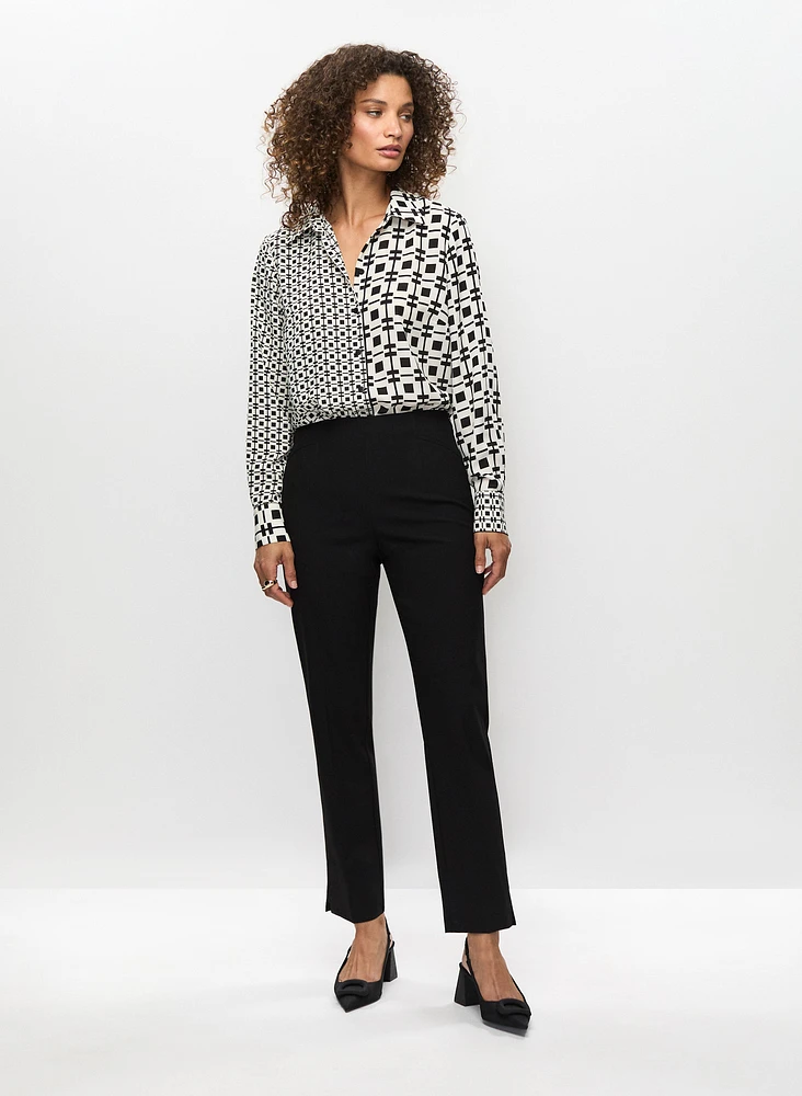 Mixed Print Blouse & Ankle Length Pants