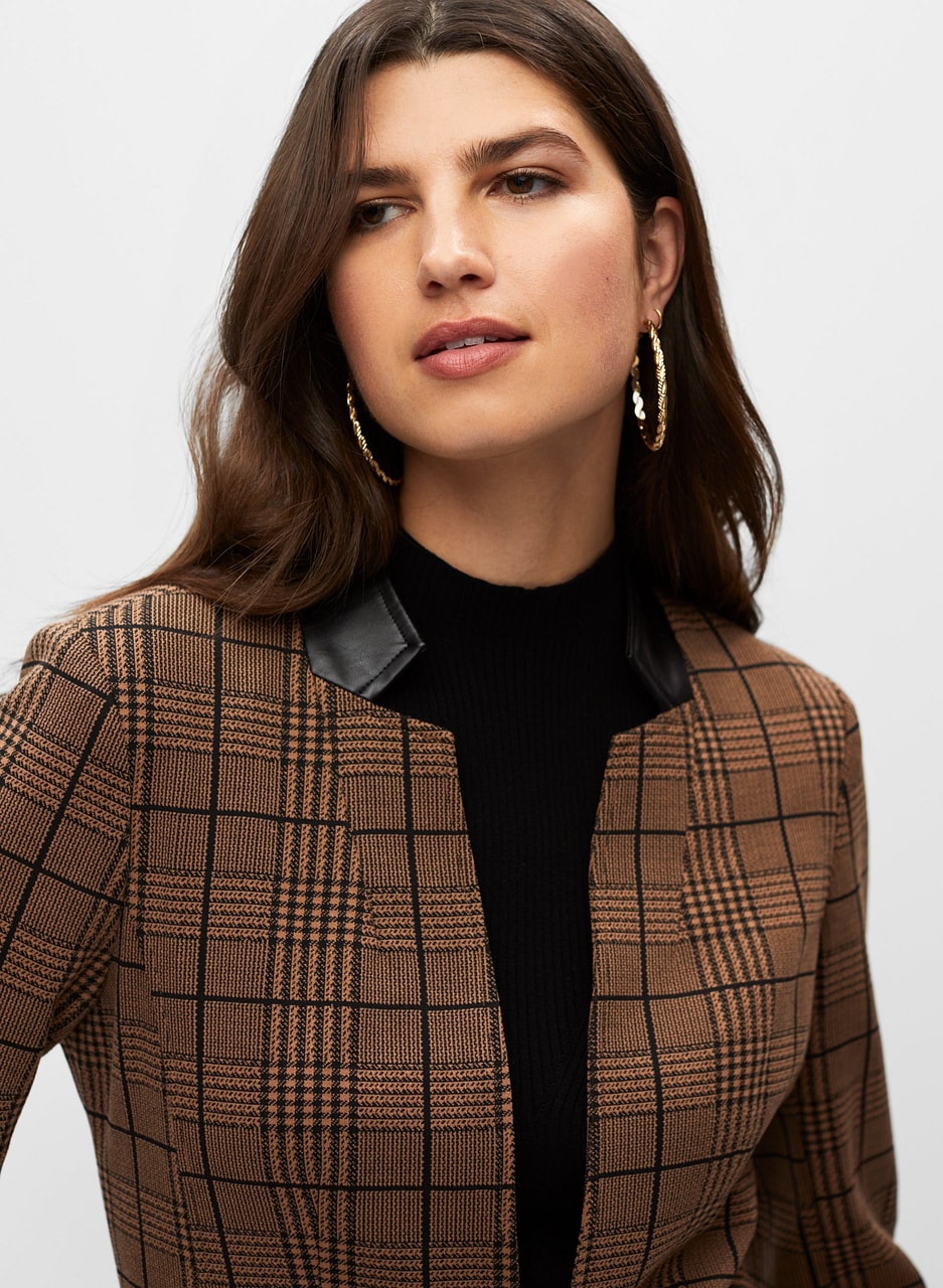 Plaid Redingote Blazer