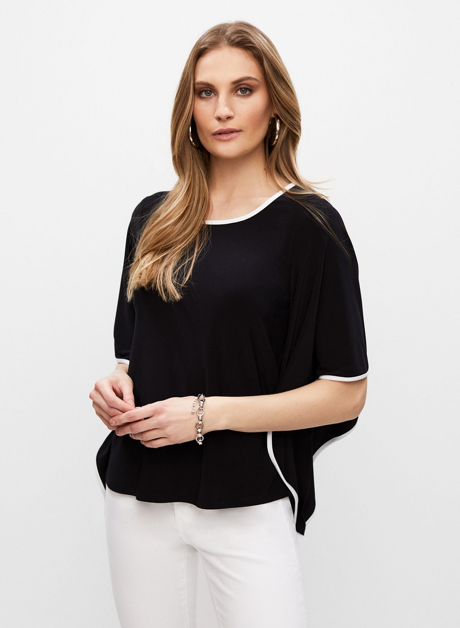 Joseph Ribkoff - Asymmetric Sleeve Top