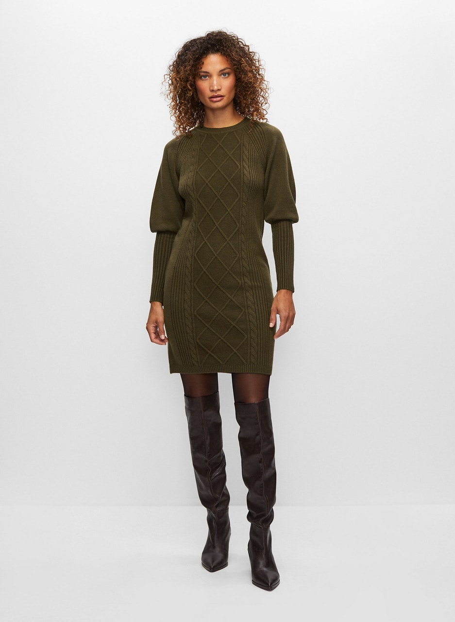 Cable Knit Sweater Dress