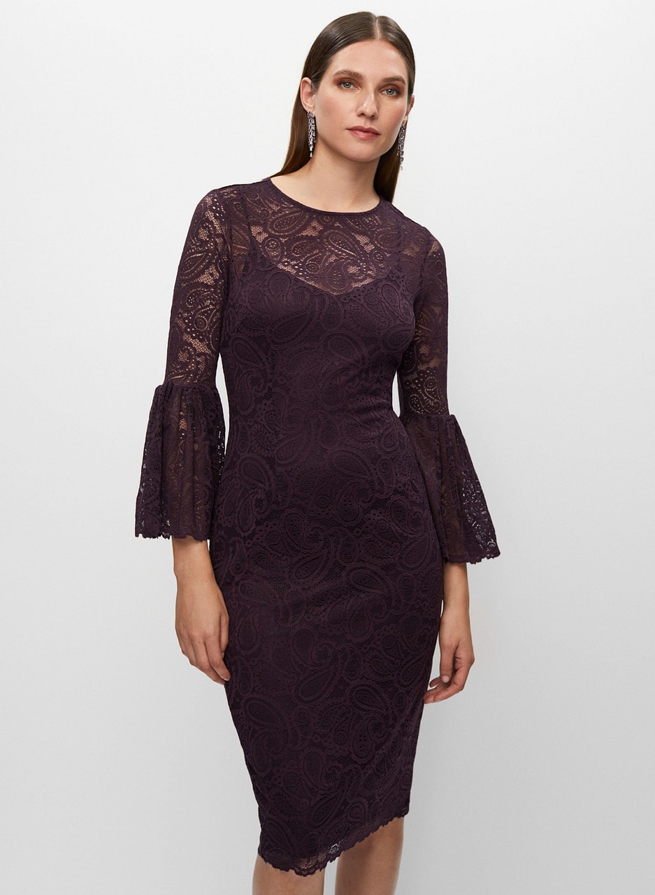 Lace Flare Sleeve Dress