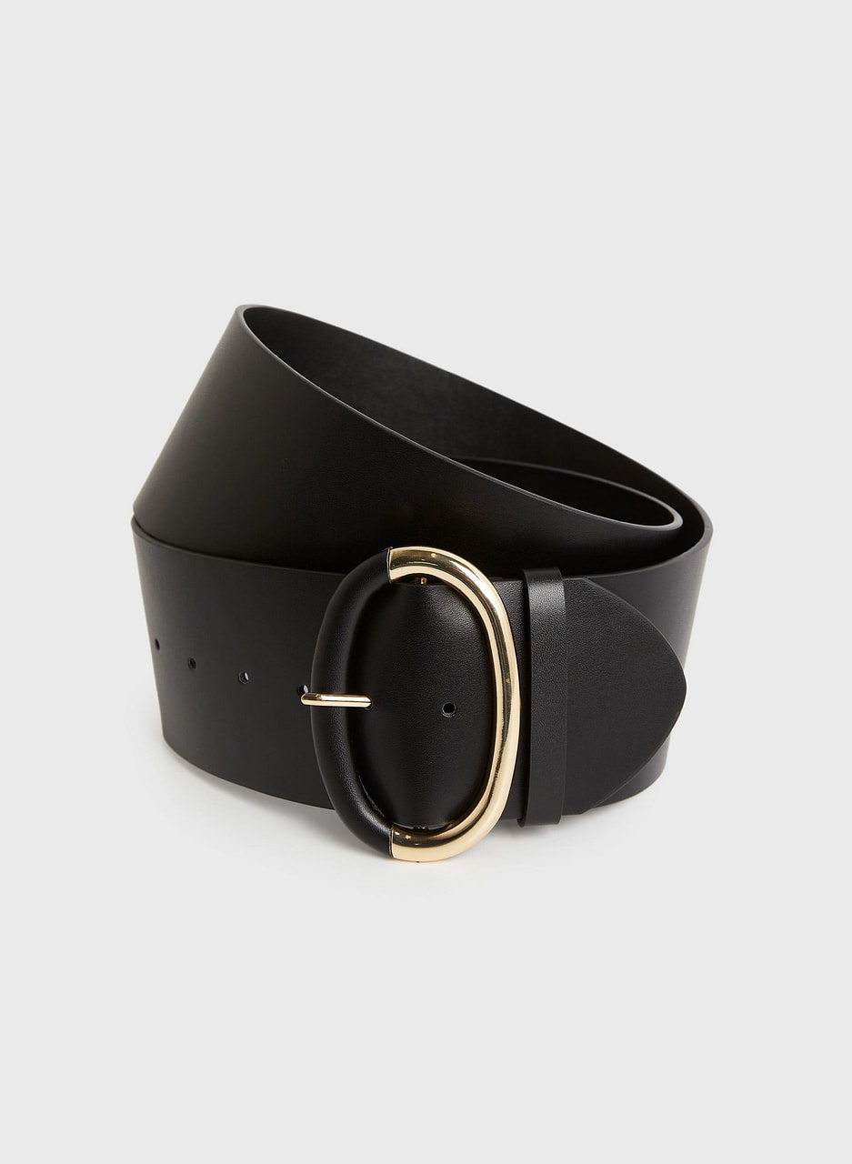 Wide Oval Buckle Belt