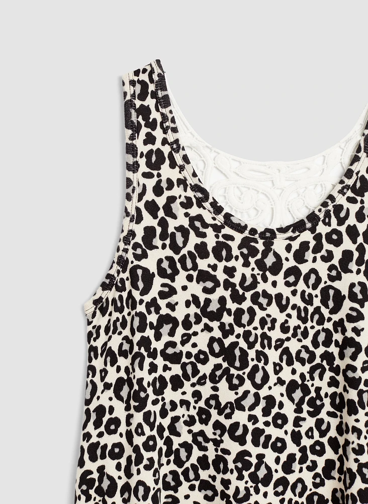 Animal Print Lace Back Sleepshirt