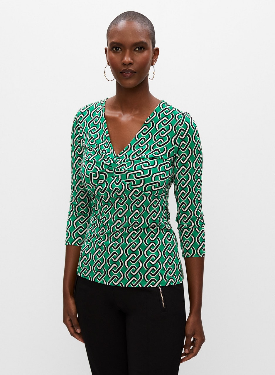 Geometric Chain Print Top