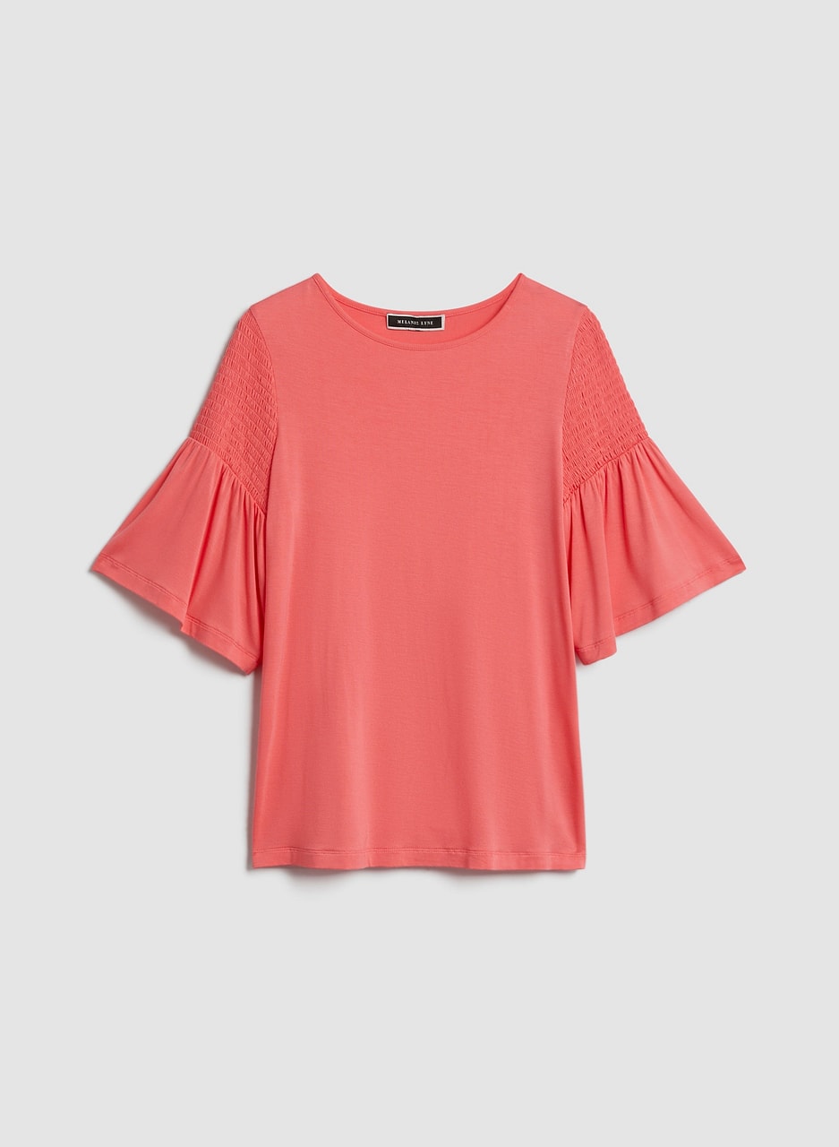 Smocked Flare Sleeve Top