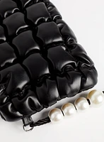 Padded Quilted Pearl Detail Bag