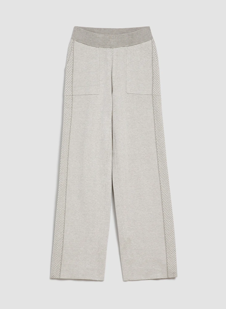 Herringbone Pull-On Pants