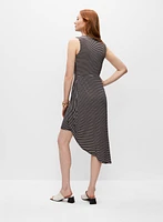 Asymmetrical Stripe Print Dress