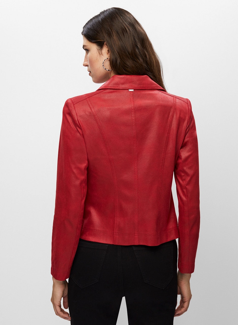 Vex - Zip Detail Faux Suede Jacket