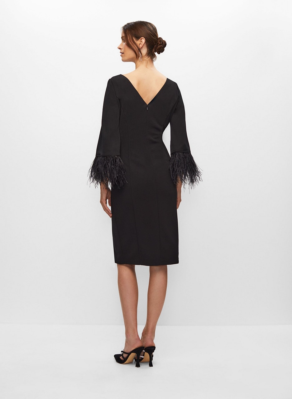 Adrianna Papell - Feather Trim Dress