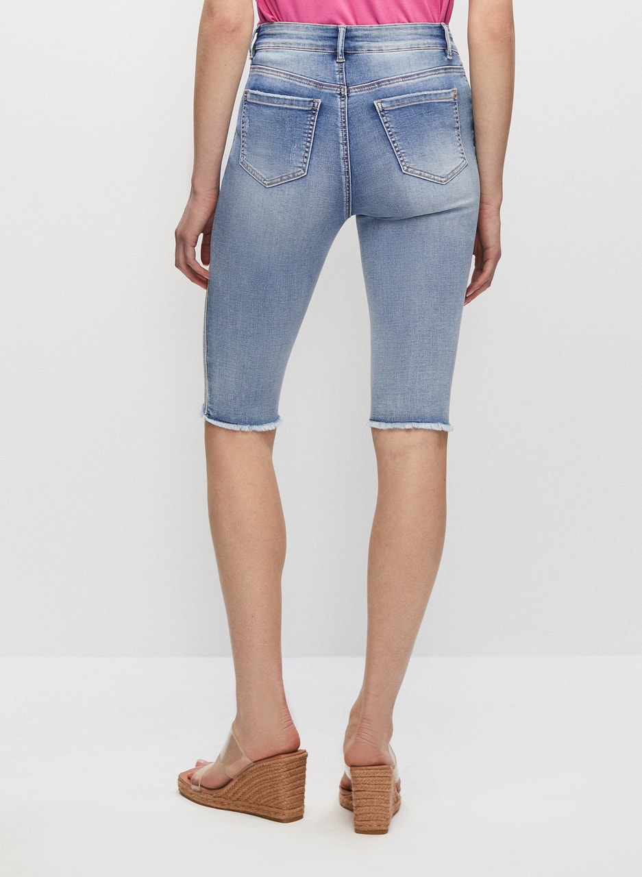 Trim Detail Bermuda Denim Shorts