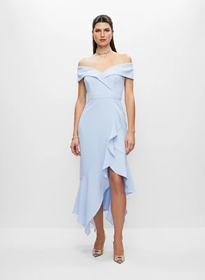 Off The Shoulder Asymmetric Dress