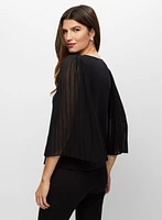 Pleated Chiffon Sleeve Top