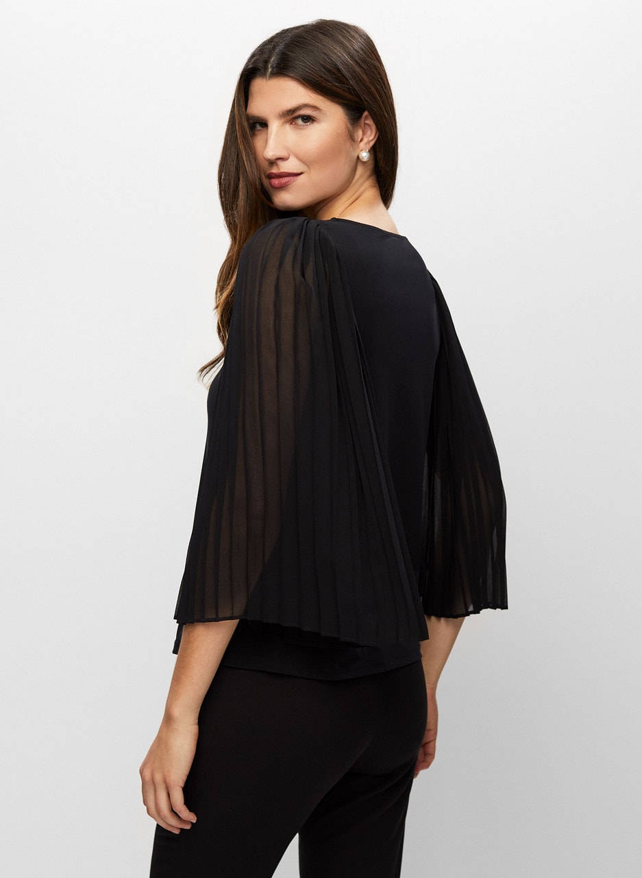 Pleated Chiffon Sleeve Top