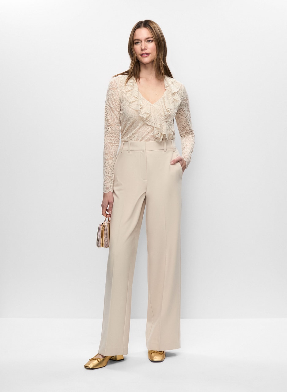 Lace Top & Wide Leg Pants