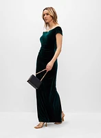 Stretch Velvet Maxi Gown