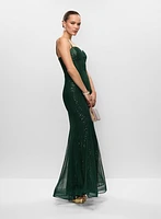 Corset Style Sequin Gown