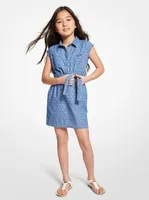 Logo Jacquard Chambray Shirtdress