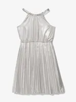 Lamé Pleated Dress