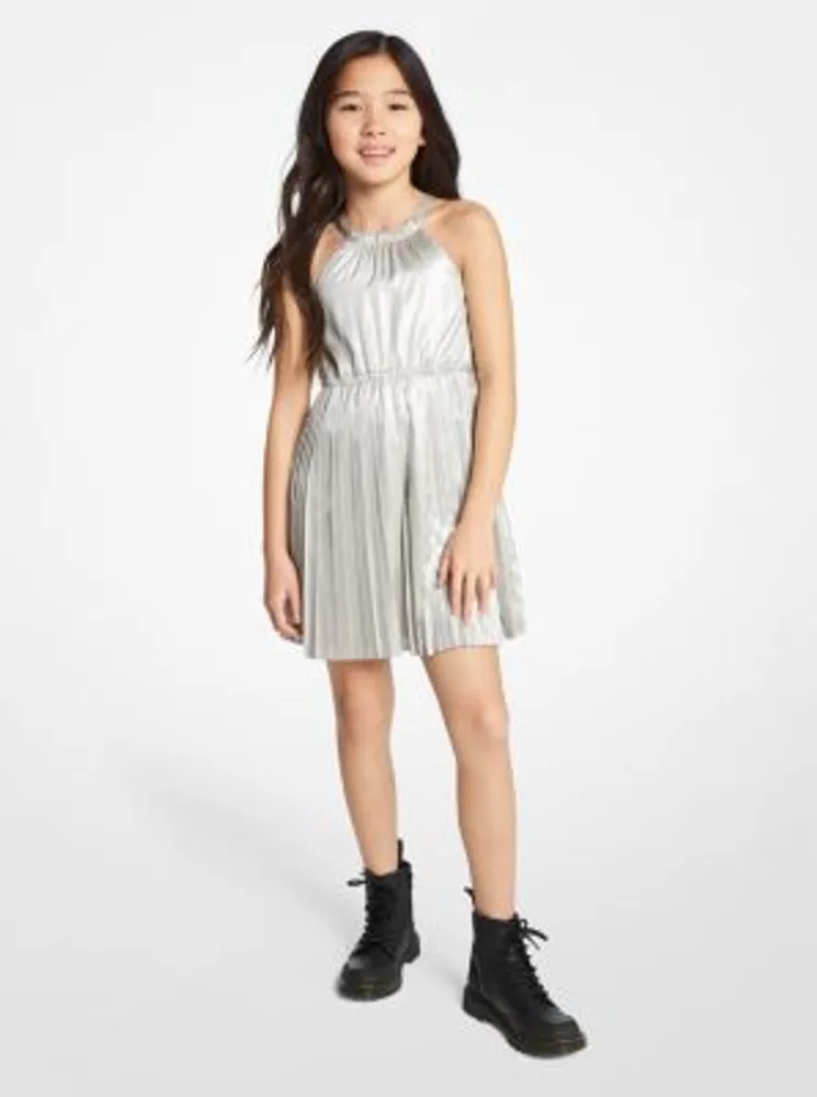 Lamé Pleated Dress