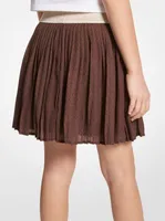 Pleated Logo Skirt