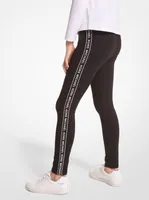 Logo Tape Stretch Cotton Leggings